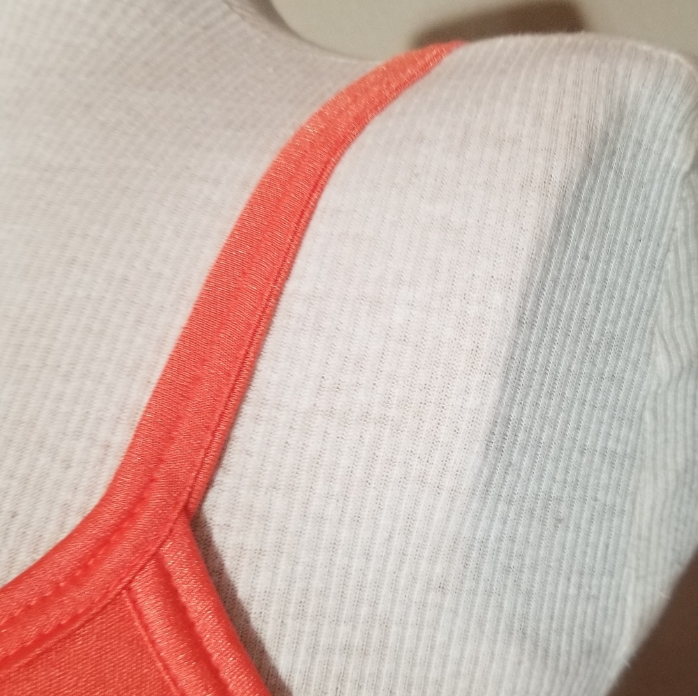 Dress Vintage 70s Soft Shimmer Sleeveless Maxi Orange Size S - Picture 4 of 12